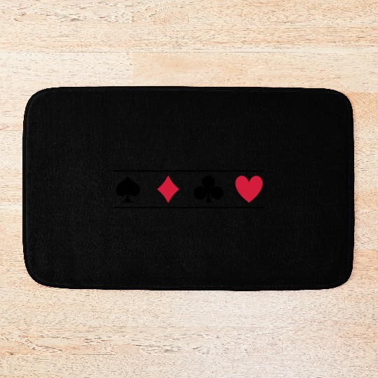 Poker Card Game Symbol Spades Diamonds Clubs Heart Bath Mats
