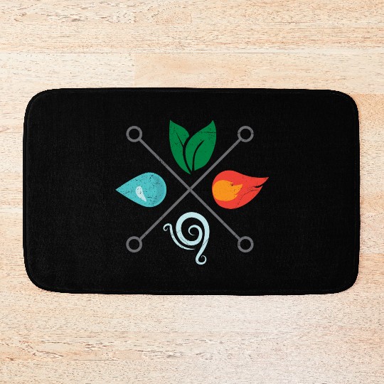 Symbol Four Elements Earth Airt Fire Water Gift Bath Mats