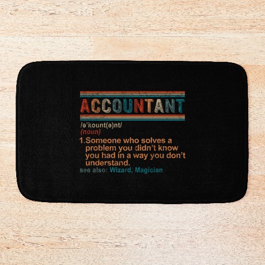 Accountant Definition, Funny Accounting Gift, Bath Mats