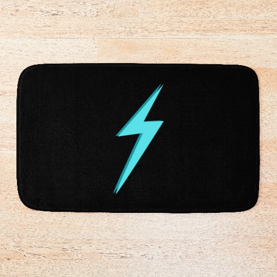 Lightning Bolt Blue Bath Mats