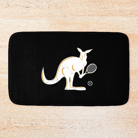 Australia Kangaroo Tennis Player Funny Gift Idea Bath Mats