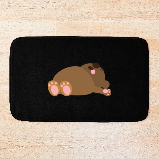 Passed out teddy bear Bath Mats