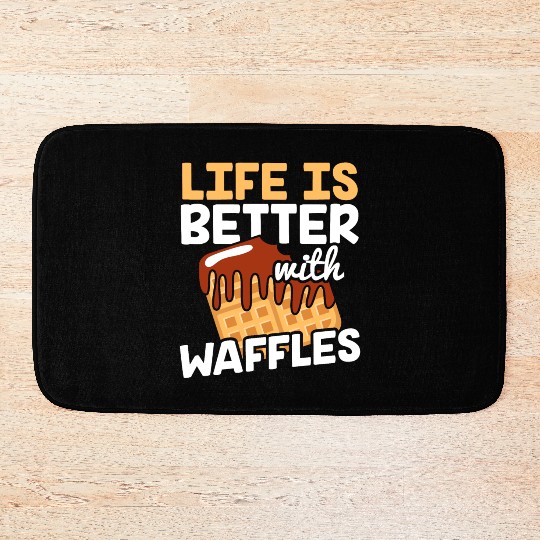Life is Better with Waffles Waffle Pancakes Bath Mats