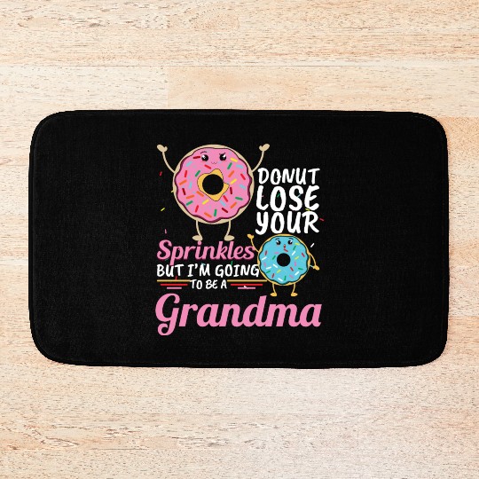 Donut Sprinkles Grandma Gender Reveal Pregnancy Bath Mats