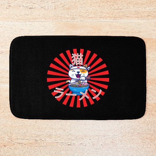Neko Ramen - Cat Ramen Kawaii Bath Mats