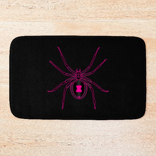 Black Widow Pink Design Bath Mats