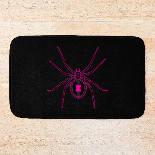 Black Widow Pink Design Bath Mats