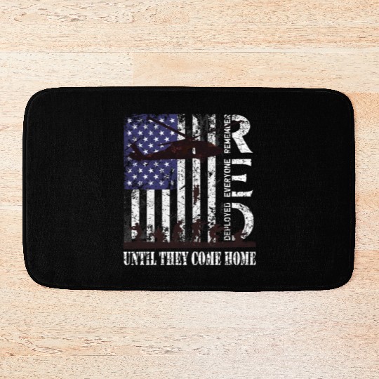 RED Friday Remember Everyone Deployed US Flag Army Bath Mats