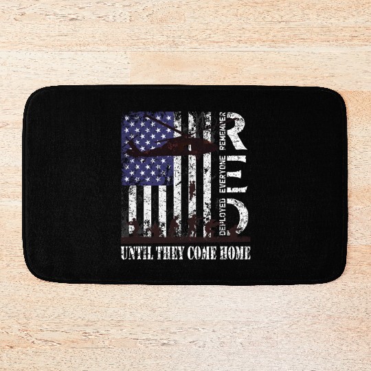 RED Friday Remember Everyone Deployed US Flag Army Bath Mats