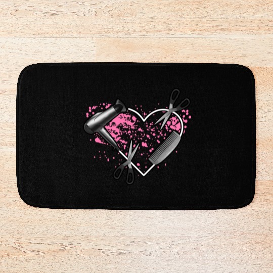 I Love My Job Hairstylist Hairdresser Blower Bath Mats