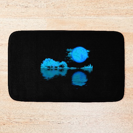 Acoustic Guitar Lake Shadow Guitar Player Bath Mats