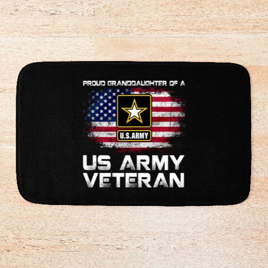 Proud Granddaughter Of A Us Army Veteran Military Bath Mats