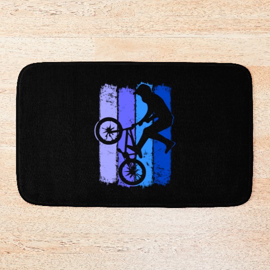 Retro Bmx Bike | Old School Bmx | Vintage Bmx Blue Bath Mats