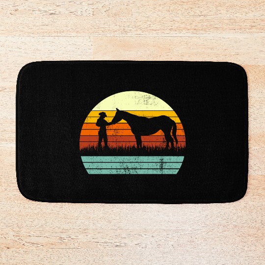 Cowboy Cowgirl Horse Wild Western Retro Bath Mats