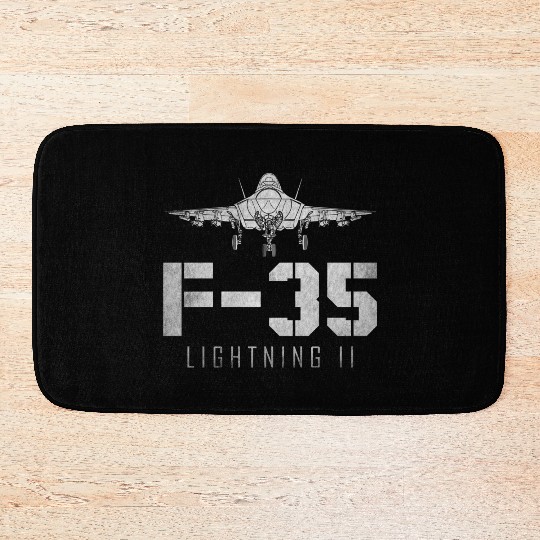 F 35 Lightning II US Airborne Fighter Pilot Bath Mats