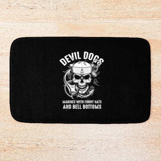 Devil US Navy Corpsman DOC Badass Army Veteran Bath Mats