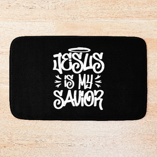 Jesus Is My Savior Graffiti Street Art Drawing Bath Mats