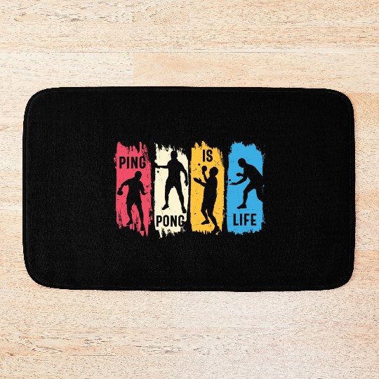 Ping Pong Lovers - Table Tennis - Ping Pong Saying Bath Mats