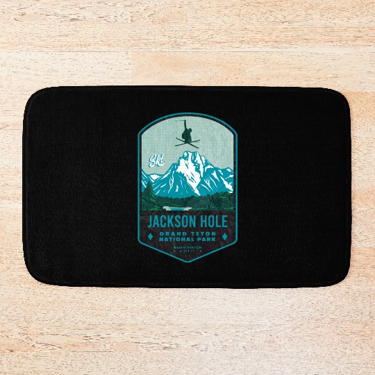 Jackson Hole Ski Badge Bath Mats