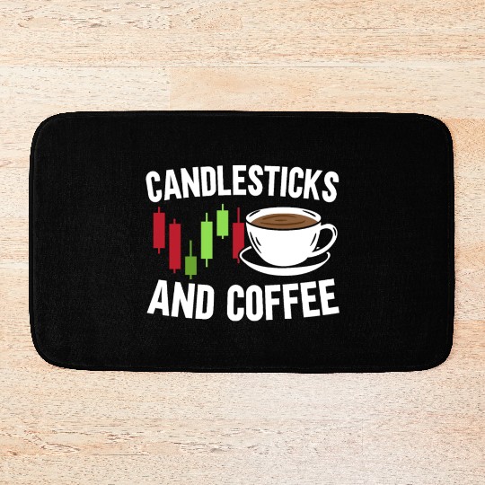 Candlesticks And Coffee Trader Caffeine Lover Bath Mats