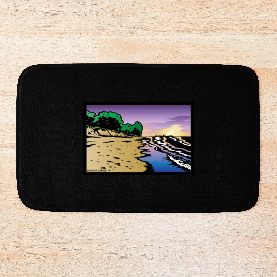 Purple Twilight Indiana Dunes Poster Bath Mats