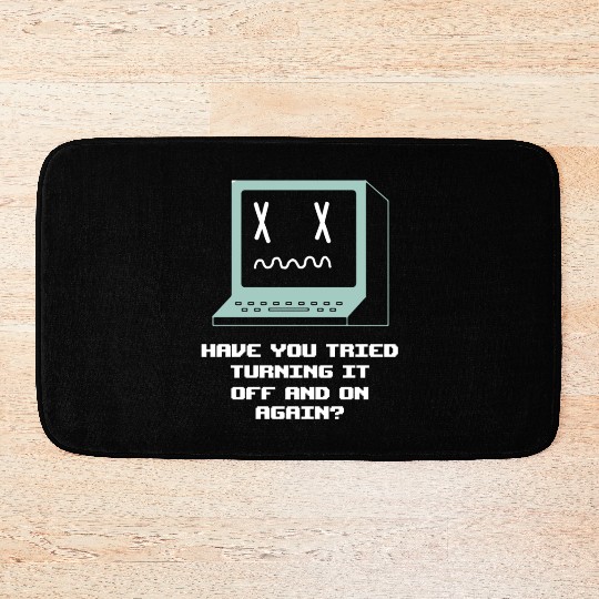 Computer Restart Geek Pun Apparel Bath Mats