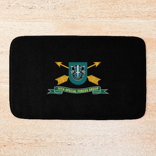Army 19th Special Forces Group Flash w Br Ribbon Bath Mats