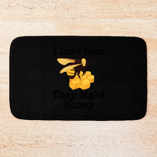 I Love Bees Honey Bee Beekeeping Beekeeper Bath Mats