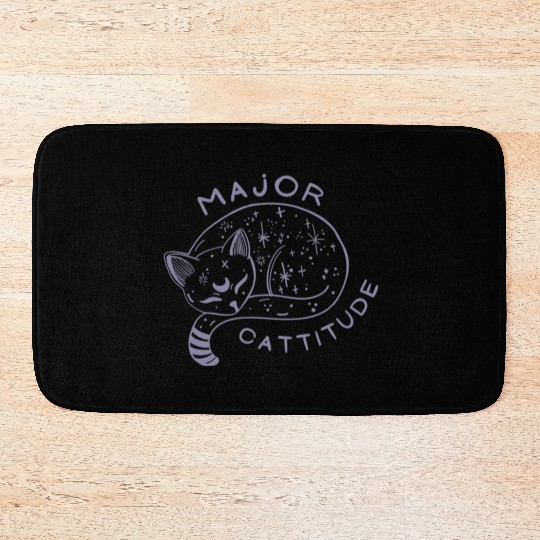 major cattitude cute cat , gift for girl cats love Bath Mats