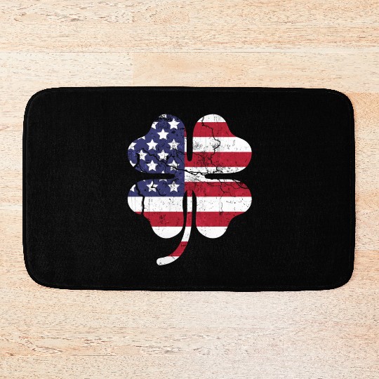 St. Patrick's Day Irish American Flag Shamrock Bath Mats