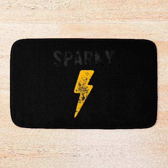 Electrician Funny Sparky Nickname Lightning Bolt Bath Mats
