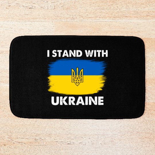 I Stand with Ukraine Ukraine Flag Bath Mats