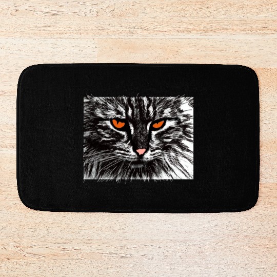 funny cat face Bath Mats