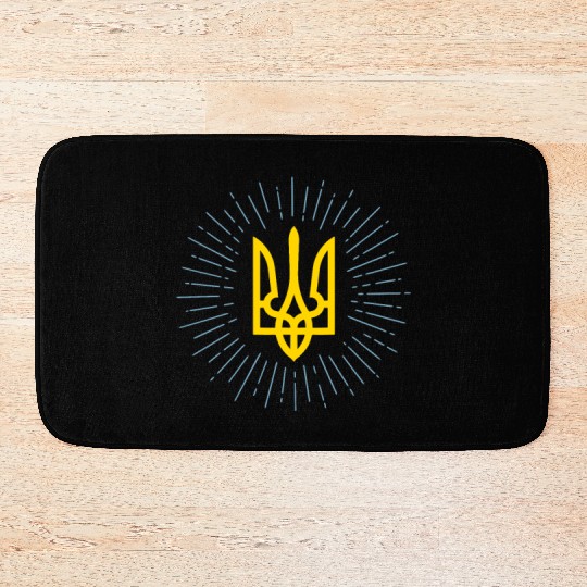National emblem of Ukraine - Ukraine coat of arms Bath Mats
