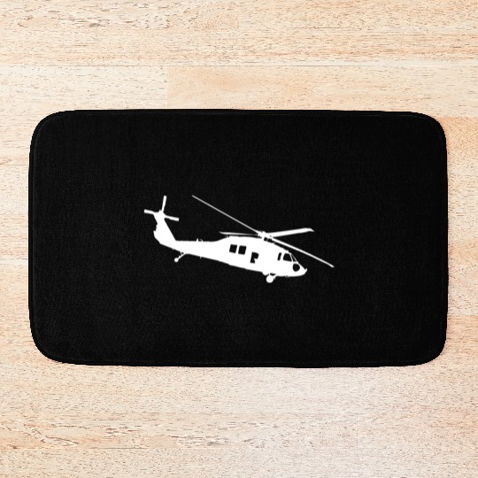 UH-60 Black Hawk Helicopter Silhouette Bath Mats