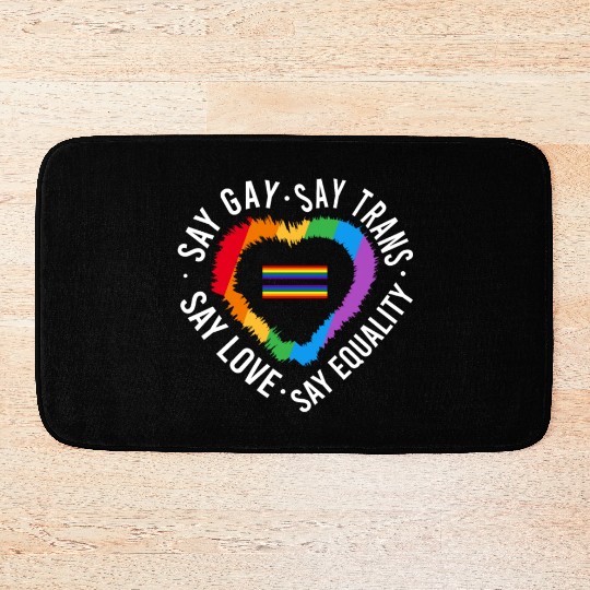 LGBT Transgender Pride Flag Gift Say Gay Say Trans Bath Mats