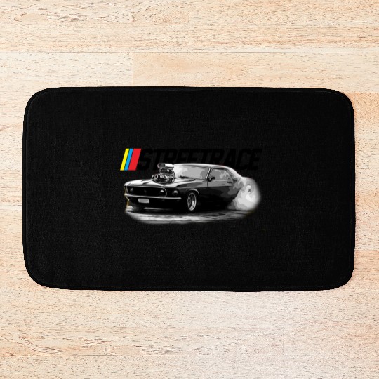 STREET RACE Muscle Car Supercharger Turbo Burnout Bath Mats