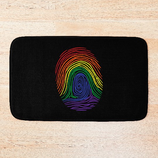 Gay Pride Rainbow Fingerprint - LGBTQ Pride Month Bath Mats