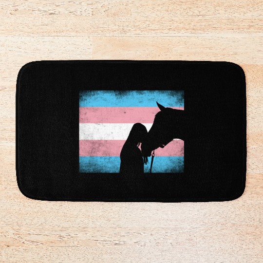 Transgender Pride Horse Rainbow LGBTQ Trans Flag Bath Mats