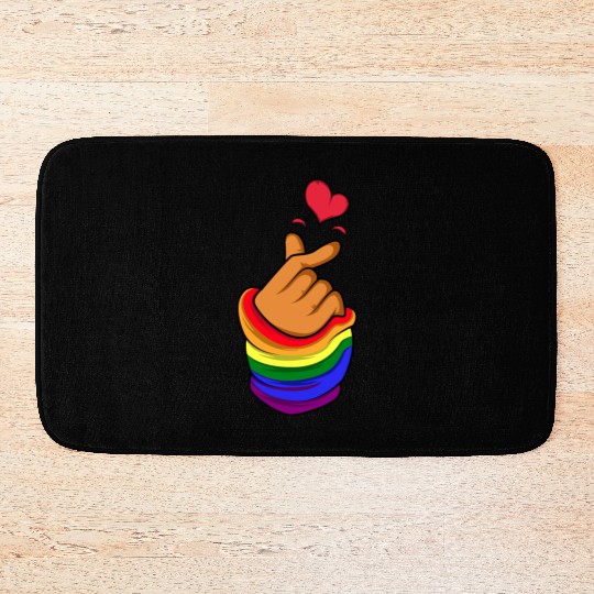 LGBT Korean Heart Transgender Gift Bath Mats