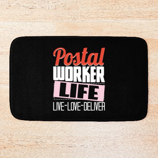 Postal Worker Life Mailman Mailwoman Postman Mail Bath Mats