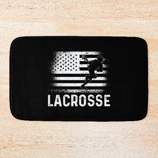 Lacrosse LAX American USA Flag Bath Mats