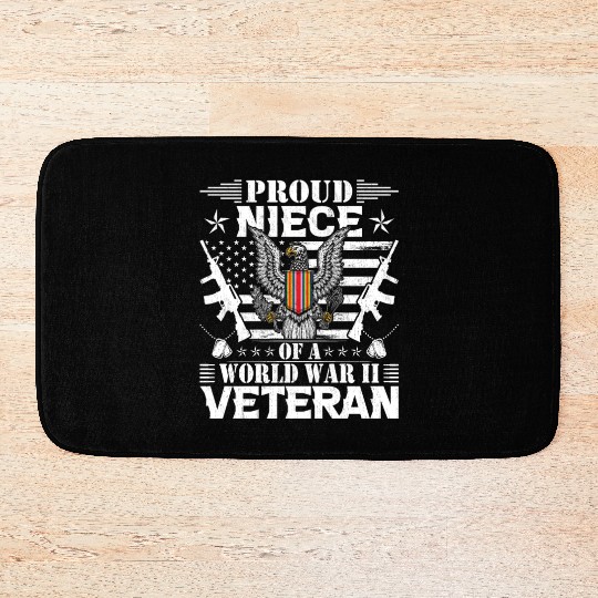 Proud Niece of a World War Il Veteran Bath Mats