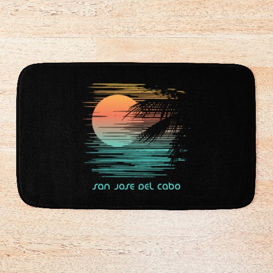 Artistic San Jose Del Cabo Mexico Palm Tree Bath Mats