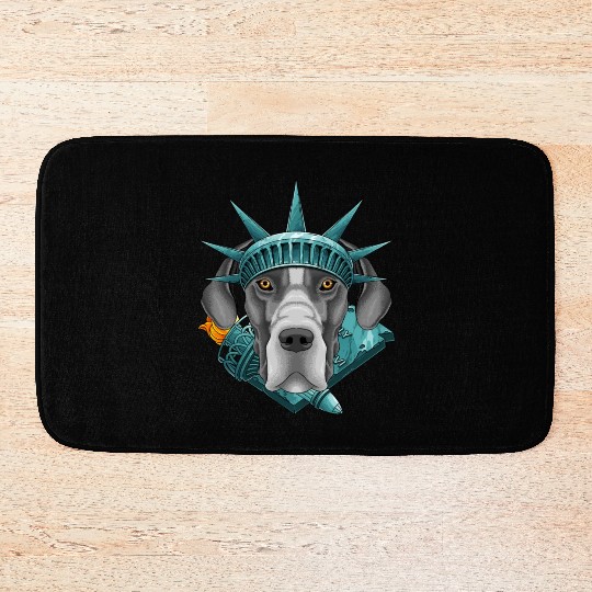 Statue Of Liberty Great Dane 4th Of July Dog USA A Bath Mats