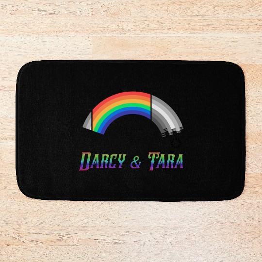 Heartstopper Rainbow Darcy and Tara LBGTQIA+ Bath Mats