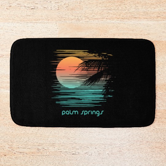 Artistic Palm Springs California Palm Tree Bath Mats