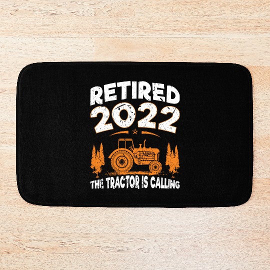 Retired Farmer Funny Retirement Tractor Bath Mats