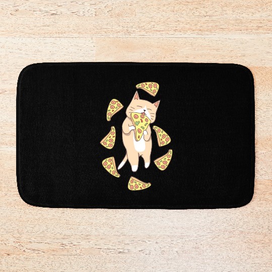 Eat cat A Pizza Gift Bath Mats