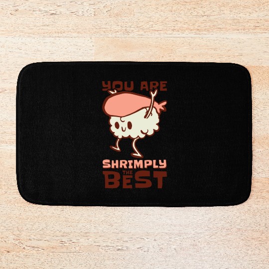 Asian Food Sushi Shrimp Food Sushi Lover Bath Mats